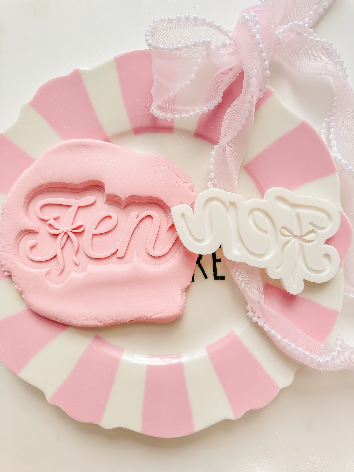 1 - 10 Bow Word Numbers - Debossers and Cutter Set