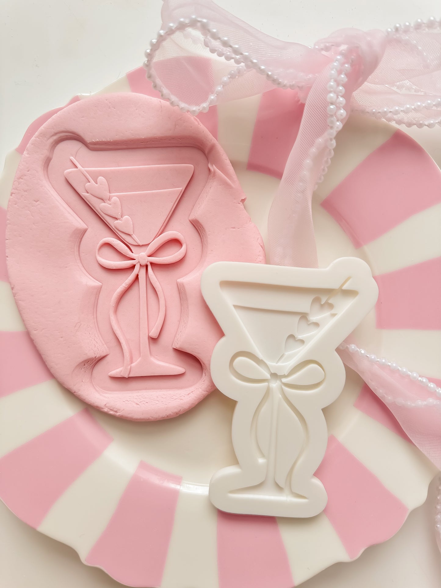 Heart Martini with bow- Debosser and Cutter