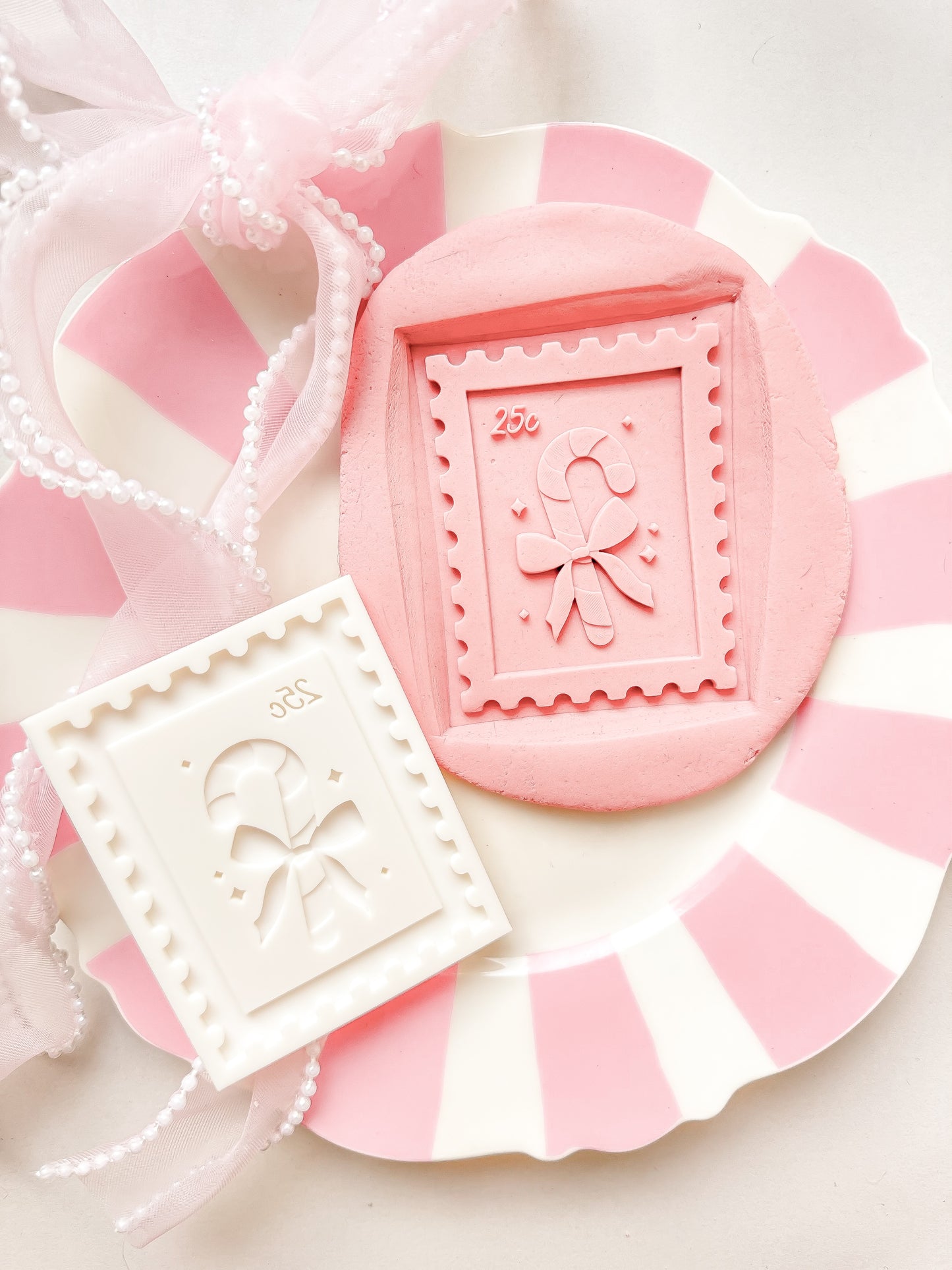 Candy Cane postage stamp - Debosser and Cutter