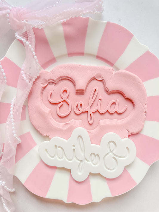 Curly Font Custom Name Set - Debosser and Cutter