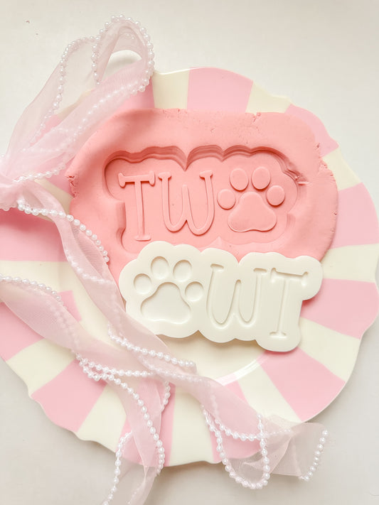 Two paw print word number - Debosser and Cutter
